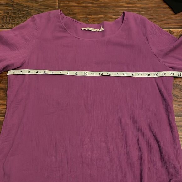 Soft Surroundings Boho Purple Ruffle Hem Tunic Top Casual Feminine Contemporary - Picture 5 of 11